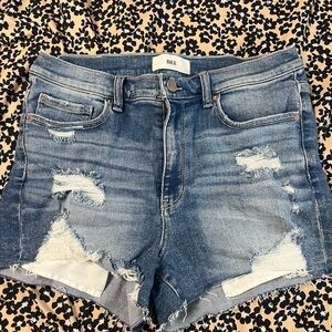 BKE Women's Distressed Blue Jean Shorts